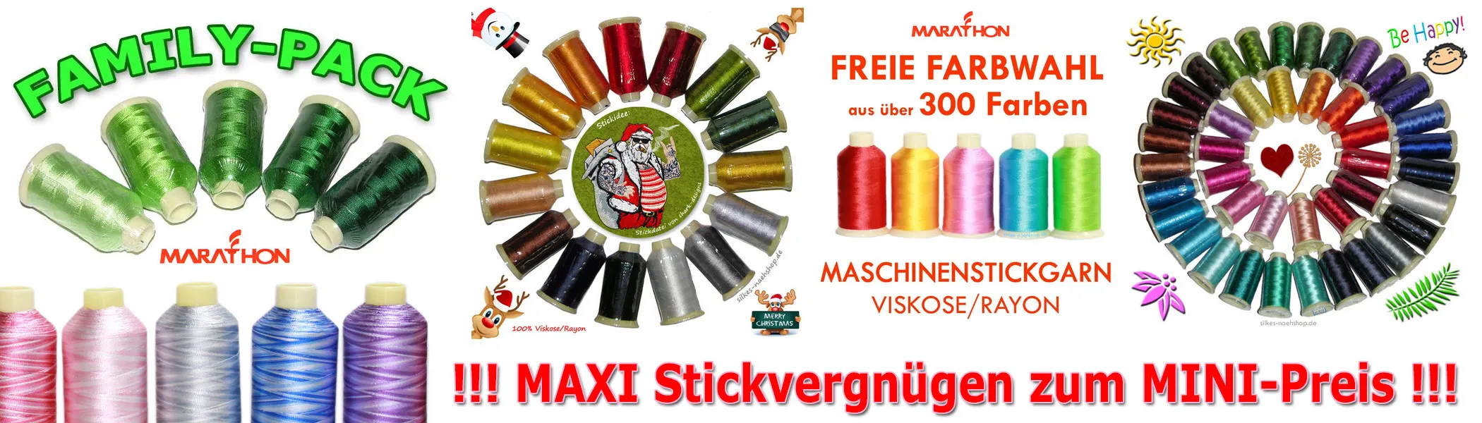Maschinenstickgarn von Marathon - MAXI-Stickvergnügen zum MINI-Preis!