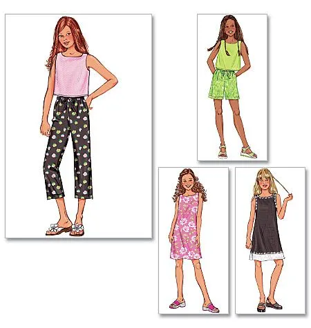 B3860 Butterick Schnittmuster Mädchenkombination