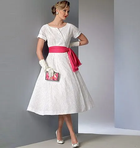 V9105 VOGUE Vintage Schnittmuster Kleid 50er Jahre