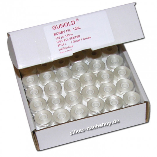 Gunold BOBBINS ohne Seitenscheiben weiß - 144er-BIGPACK