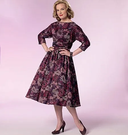 B6242 Butterick Schnittmuster Retro Kleid
