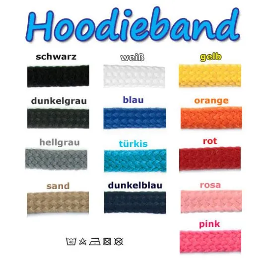 2,5m Hoodieband Kapuzenkordel 8-10mm