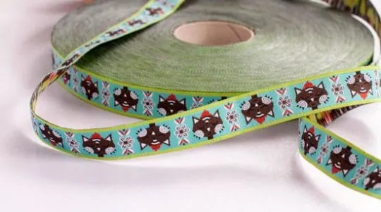 farbenmix Webband CAT LOVE TEAL von jolijou