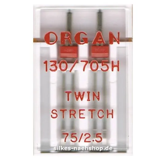 Organ Zwillingsnadel Twin Stretch 2,5mm Doppelpack!