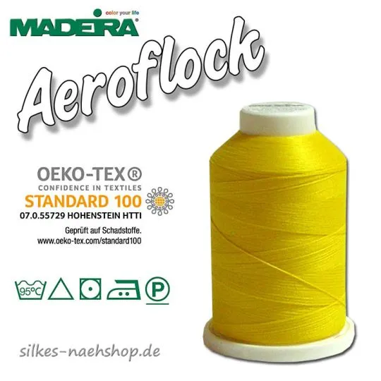 Madeira Aeroflock Bauschgarn neongelb 1000m