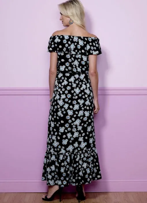 B6451 Butterick Schnittmuster Kleid Maxikleid EASY