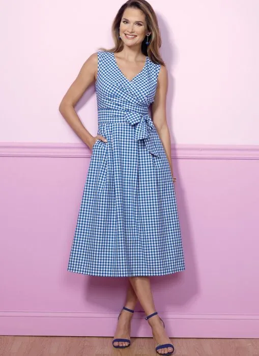 B6446 Butterick Schnittmuster Kleid in Wickeloptik