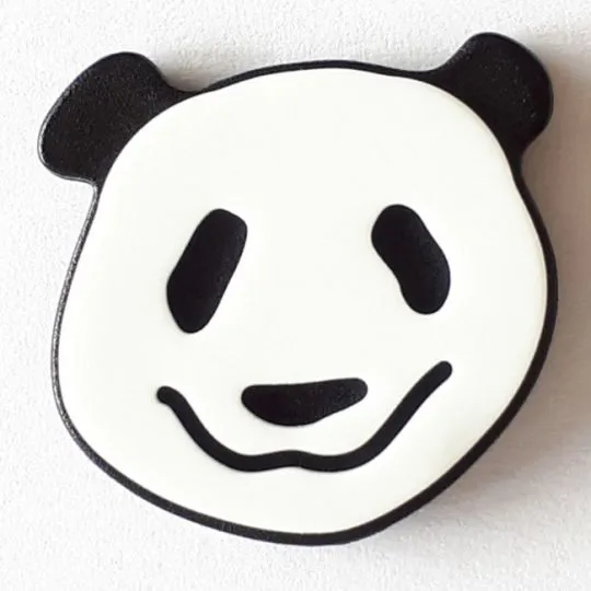 Kinderknopf Panda Bär weiß
