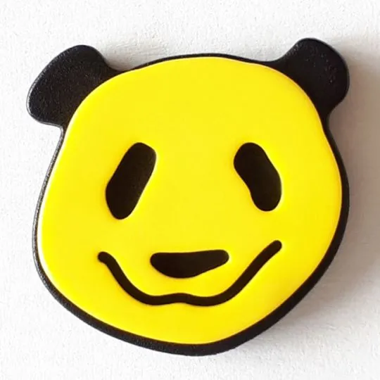 Kinderknopf Panda Bär gelb