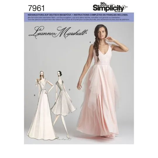 7961 Simplicity Schnittmuster Brautkleid Abendkleid