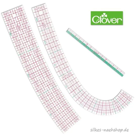 Clover Kurvenlineal-Set mit Mini-Lineal