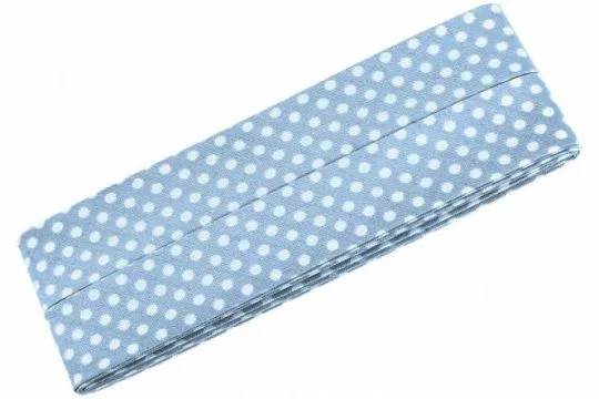3m Schrägband mit Pünktchen hellblau