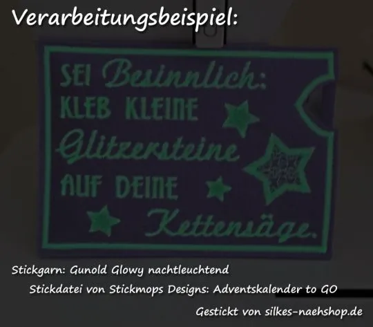 Gunold Glowy Maschinenstickgarn nachtleuchtend 1000m