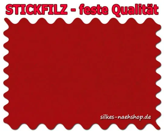 Stickfilz waschbar fest 1mm - rot - 20cmx90cm