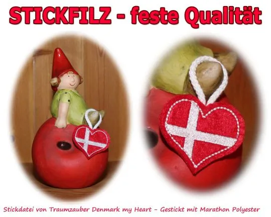 Stickfilz waschbar fest 1mm - rot - 20cmx90cm