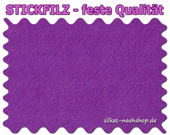 Stickfilz waschbar fest 1mm - violett - 20cmx110cm