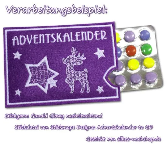 Stickfilz waschbar fest 1mm - violett - 20cmx110cm
