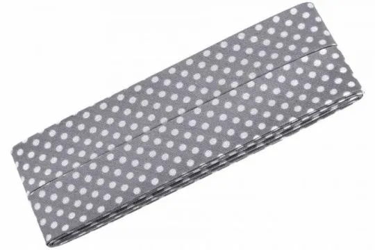 3m Schrägband mit Pünktchen grau