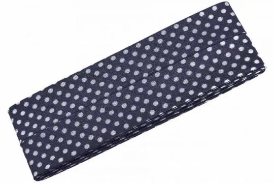 3m Schrägband mit Pünktchen dunkelblau