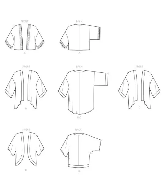 9124 Simplicity Schnittmuster Kimono Jacke