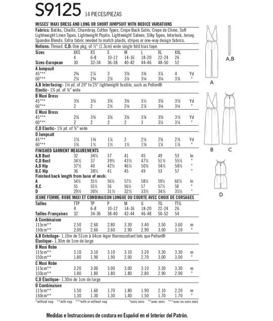 9125 Simplicity Schnittmuster Overall Jumpsuit