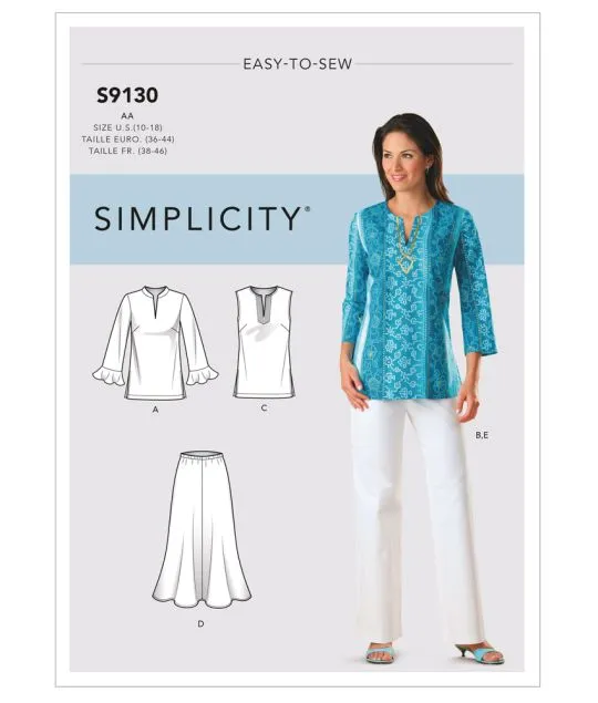 9130 Simplicity Schnittmuster Tunika Rock Hose EASY!