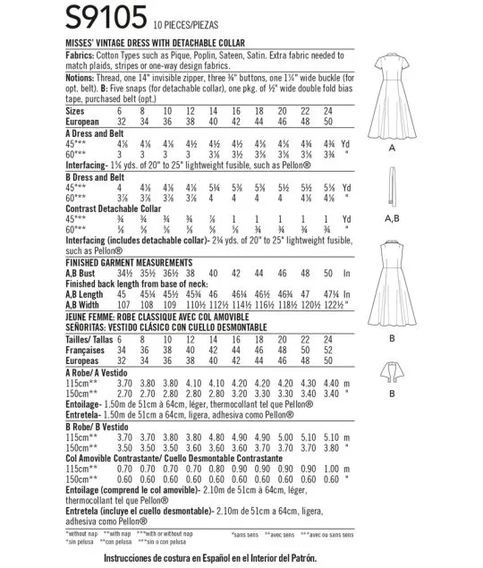 9105 Simplicity Schnittmuster Retrokleid