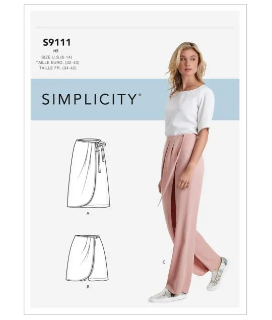 9111 Simplicity Schnittmuster Wickelhose + Rock