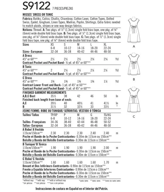 9122 Simplicity Schnittmuster Kleid Tunika by Dottie