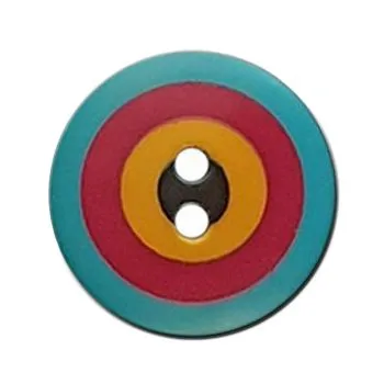 Knopf Kaffe Fassett Target blau rot 20mm