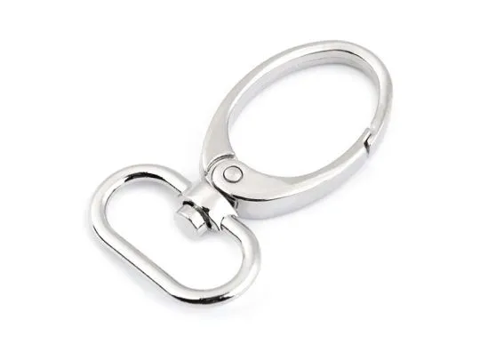 Schmuckkarabiner 25mm mit großer Oese silber