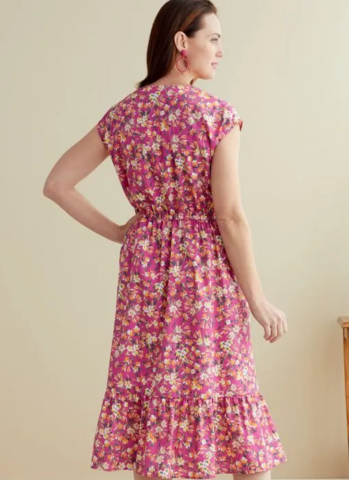 B6758 Butterick Schnittmuster Kleid mit Knopfleiste