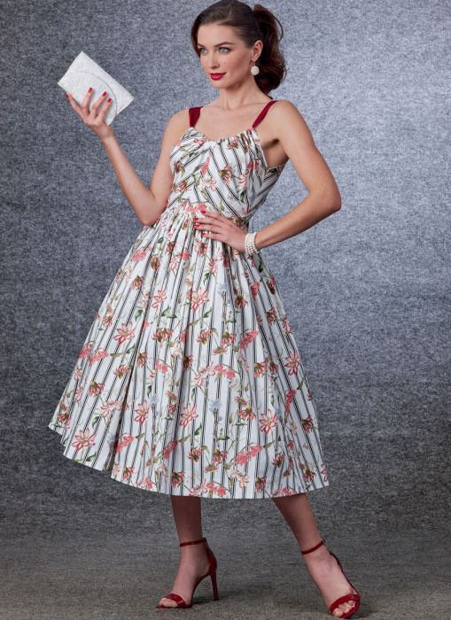 Schnittmuster Vintage Kleid 50er Jahre Vogue 8789 Maschinensticken, Nähen, Schnittmuster