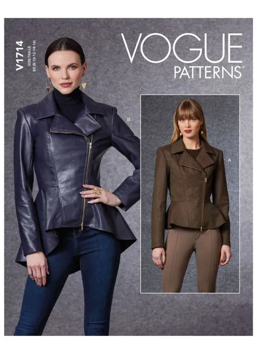 V1714 VOGUE Schnittmuster Jacke im Bikerstil