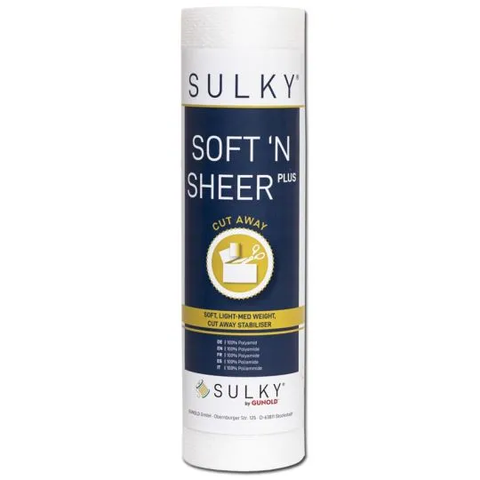 Stickvlies Gunold Sulky Soft'n Sheer plus weiß 25cm x 5m