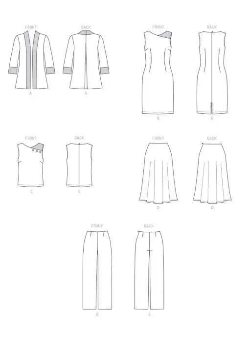 B6796 Butterick Schnittmuster Kombination