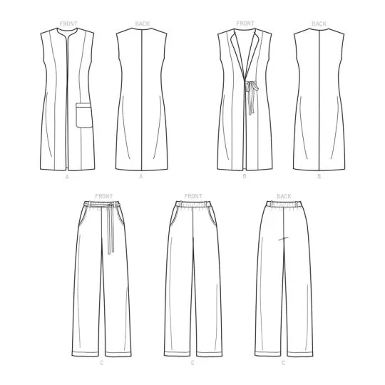 9184 Simplicity Schnittmuster Longweste mit Hose