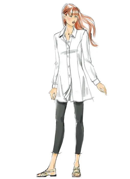 M6124 McCalls Schnittmuster Hemdbluse Kleid