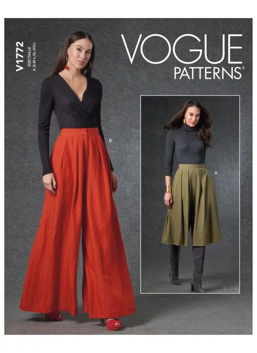 V1772 VOGUE Schnittmuster Hose mit weitem Bein