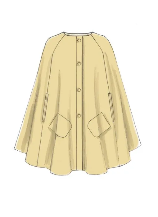 M7477 McCalls Schnittmuster Cape mit Kapuze