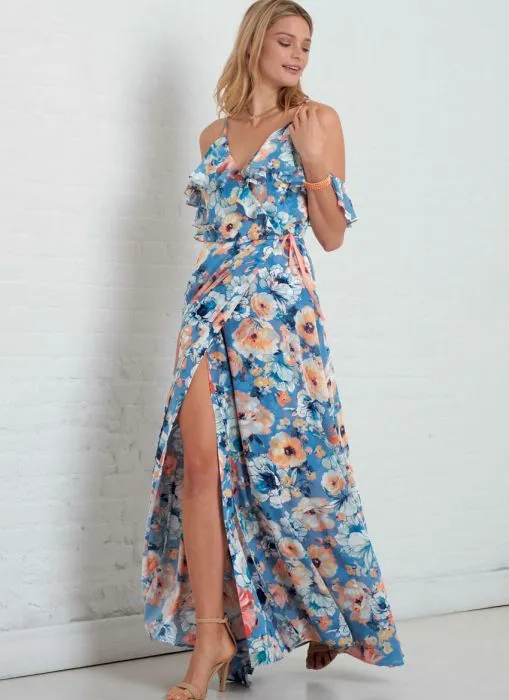 M7745 McCalls Schnittmuster Kleid Wickelkleid