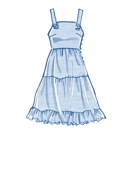 M8193 McCalls Schnittmuster Trägerkleid Stufenkleid