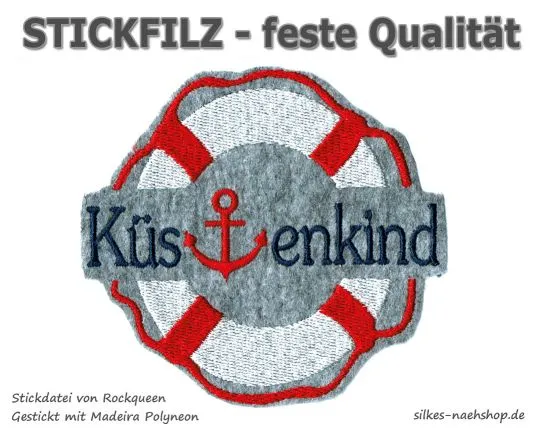 Stickfilz waschbar fest 1mm - graumeliert - 20cmx90cm