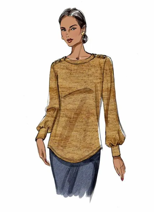 B6857 Butterick Schnittmuster Jerseyshirt EASY!