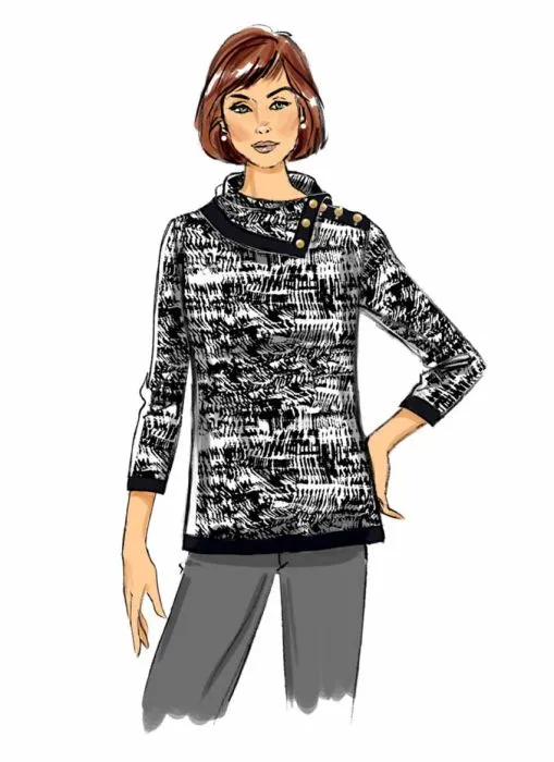 B6857 Butterick Schnittmuster Jerseyshirt EASY!
