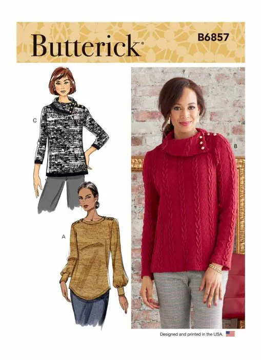 B6857 Butterick Schnittmuster Jerseyshirt EASY!