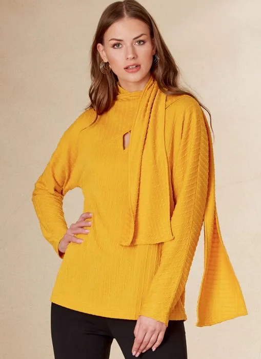 V1825 VOGUE Schnittmuster Shirt Schalkragen