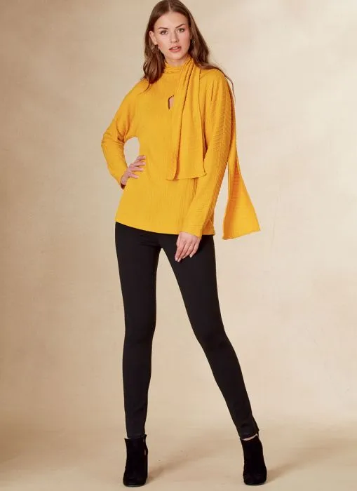 V1825 VOGUE Schnittmuster Shirt Schalkragen