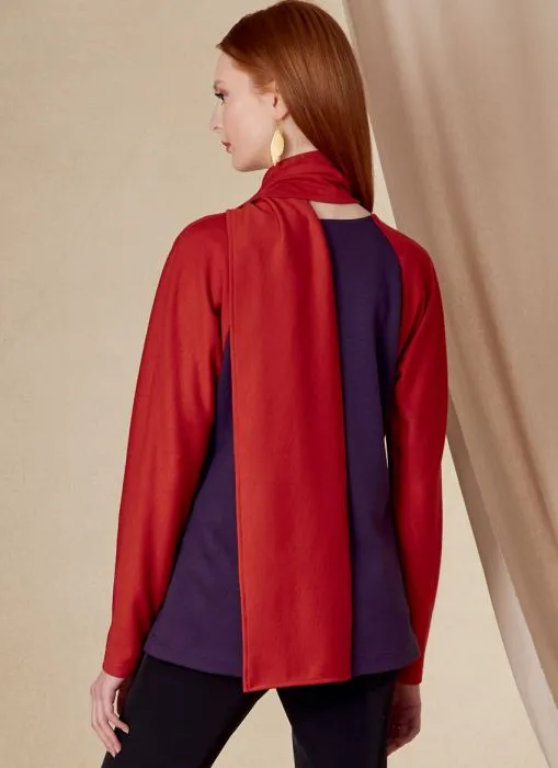 V1825 VOGUE Schnittmuster Shirt Schalkragen