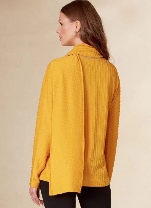 V1825 VOGUE Schnittmuster Shirt Schalkragen